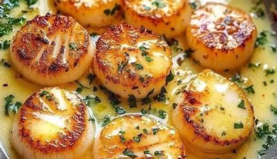 Garlic Butter Baked Scallops