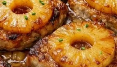 Oven Baked 3-Ingredient Pork Chops with Canned Pineapple