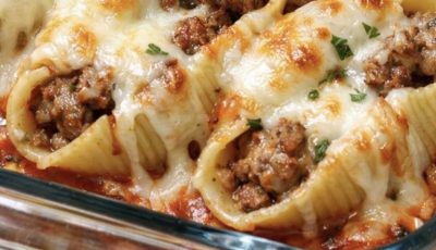 Oven Baked 3-Ingredients Sausage Stuffed Shells